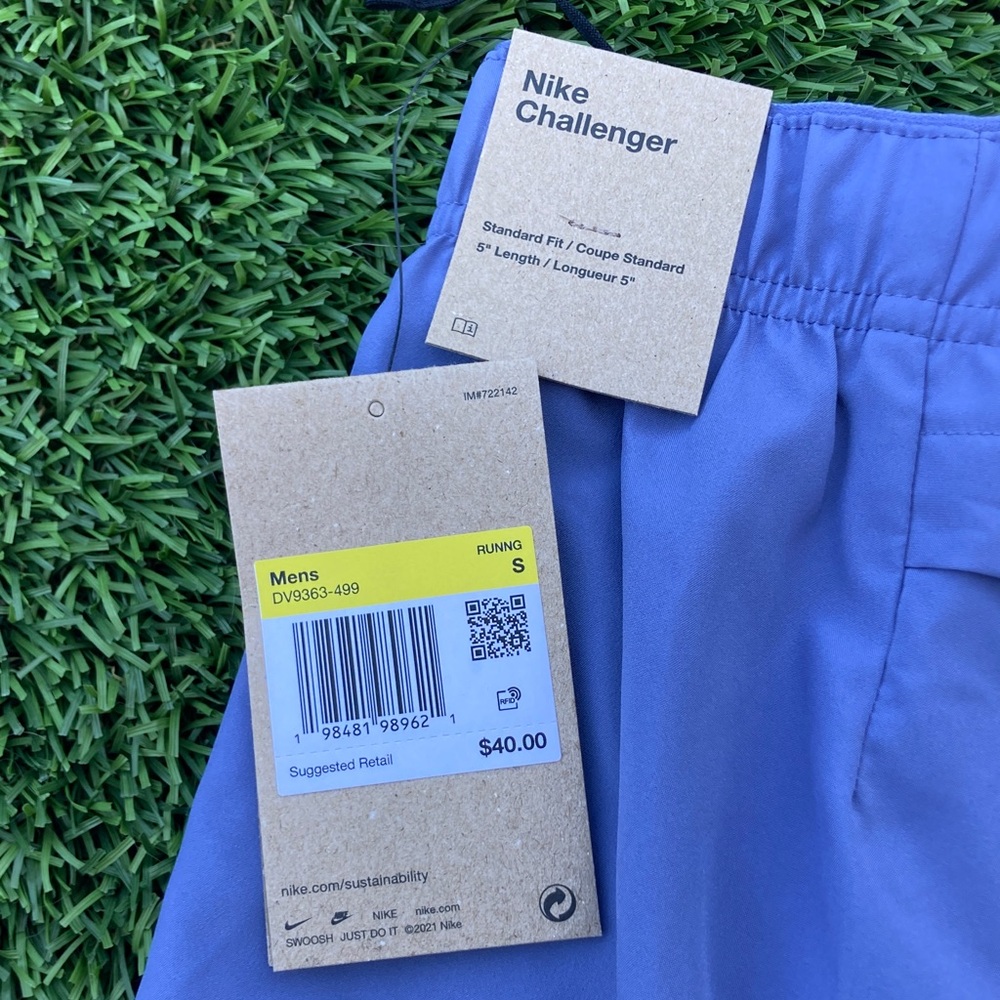 NEW Nike Men's Athletic Shorts in Light Blue Sz. Small 5” - Picture 3 of 4